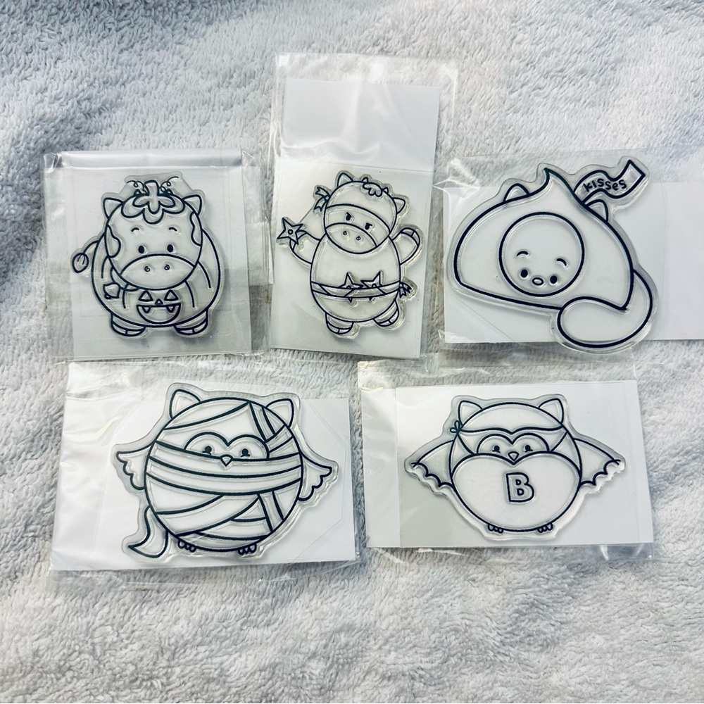 Halloween animals rubber stamps